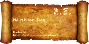 Mauthner Bea névjegykártya